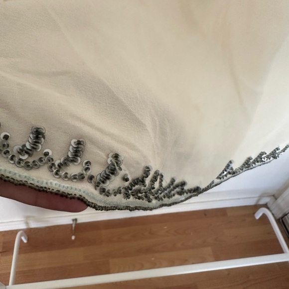 Alice + Olivia Cecille Beaded Sequined White Silk Embellished Tank Size XS S - Picture 4 of 7